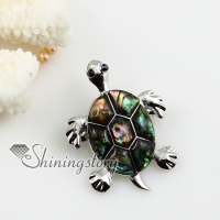 sea turtle patchwork sea water rainbow abalone shell brooch