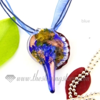 seashell foil lampwork murano glass necklaces pendants jewelry