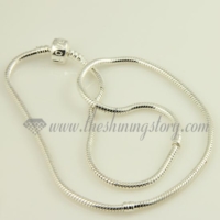 silver plated european necklaces fit for big hole charms beads