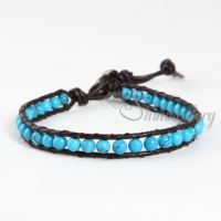 single wrap leather turquoise beaded bracelet jewelry