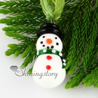 snowman murano glass neckalce pendants jewelry