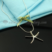 starfish pendant 925 sterling silver plated pendant necklaces