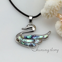 swan seawater rainbow abalone shell mother of pearland rhinestone crystal necklaces pendants