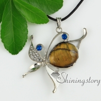 teardrop leaf glass opal tiger's-eye semi precious stone rhinestone openwork necklaces with pendants