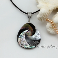 teardrop patchwork swirled pattern seawater white penguin oyster shell mother of pearl necklaces pendants
