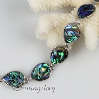 teardrop seawater rainbow abalone shell mother of pearl toggle charms bracelets