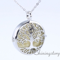 tree of life silver locket necklace for essential oils aromatherapy jewelry a locket necklace jewelry diffusers small locket necklace