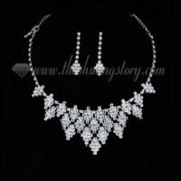 wedding bridal prom rhinestone chandelier necklaces and earrings 1