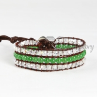 wrap leather crystal beaded and jade bracelets jewellery