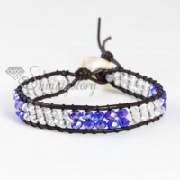 wrap leather crystal beaded bracelets jewellery