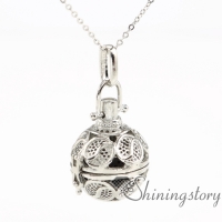 yinyang taiji diffuser necklace jewelry scents diffuser necklace wholesale diy bottle necklace metal volcanic stone openwork ball