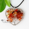 2013 heart round semi precious stone necklaces with pendants jewelry design A