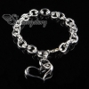 925 sterling silver filled brass heart bracelets with charms silver