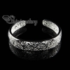 925 sterling silver filled brass openwork floral bangles cuff bracelets silver