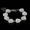 925 sterling silver filled brass openwork rose heart bracelets with charms silver