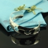 925 sterling silver plated flower cuff bangles bracelets jewelry silver