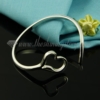 925 sterling silver plated heart cuff bangles bracelets jewelry silver