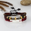 adjustable anchor genuine leather charm bracelets design A
