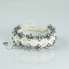 adjustable drawstring wrap bracelets crystal beads beaded adjustable macrame bracelet design D