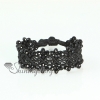adjustable drawstring wrap bracelets crystal beads beaded adjustable macrame bracelet design F