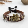 adjustable flower alloy genuine leather bracelets design A