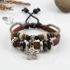 adjustable flower alloy genuine leather bracelets design D