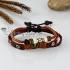 adjustable genuine leather charm bracelets unisex brown