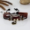 adjustable lock genuine leather charm bracelets unisex design A
