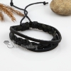 adjustable woven leather bracelets for men and women black
