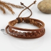 adjustable woven leather bracelets for men and women brown