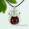 amethyst agate jade semi precious stone necklaces with pendants round pig design A
