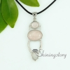 amethyst glass opal jade rose quartz agate semi precious stone necklaces with pendants openwork teardrop design A