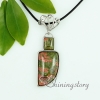 amethyst rose quartz agate glass opal jade semi precious stone necklaces with pendants openwork oblong knife design D