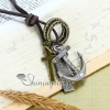 anchor leather long chain pendants necklaces design C