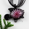 angel fish flower inside murano glass neckalce pendants jewelry black