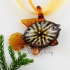 angel fish flower inside murano glass neckalce pendants jewelry brown