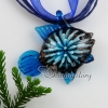 angel fish flower inside murano glass neckalce pendants jewelry light blue