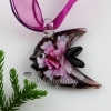 angel fish flower inside murano glass neckalce pendants jewelry purple