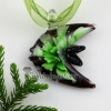 angel fish flower inside murano glass neckalce pendants jewelry green