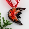 angel fish flower inside murano glass neckalce pendants jewelry red