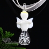 angel flower inside murano glass neckalce pendants jewelry white