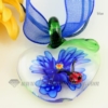 apple ladybug lampwork murano glass necklaces pendants jewelry blue