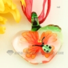apple ladybug lampwork murano glass necklaces pendants jewelry red