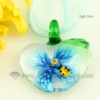 apple ladybug lampwork murano glass necklaces pendants jewelry light blue