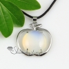 apple round tiger's eye rose quartz glass opal jade agate natural semi precious stone necklaces pendants design D