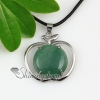 apple round tiger's eye rose quartz glass opal jade agate natural semi precious stone necklaces pendants design F