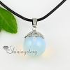 ball glass opal agate amethyst jade tigereye rose quartz semi precious stone necklaces pendants design A