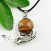 ball in hands tiger's eye amethyst agate natural semi precious stone silver plated pendant necklaces design C