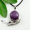 ball in hands tiger's eye amethyst agate natural semi precious stone silver plated pendant necklaces design D