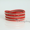 beaded leather wrap bracelets wristbands bracelets triple crystal layers bracelet design A